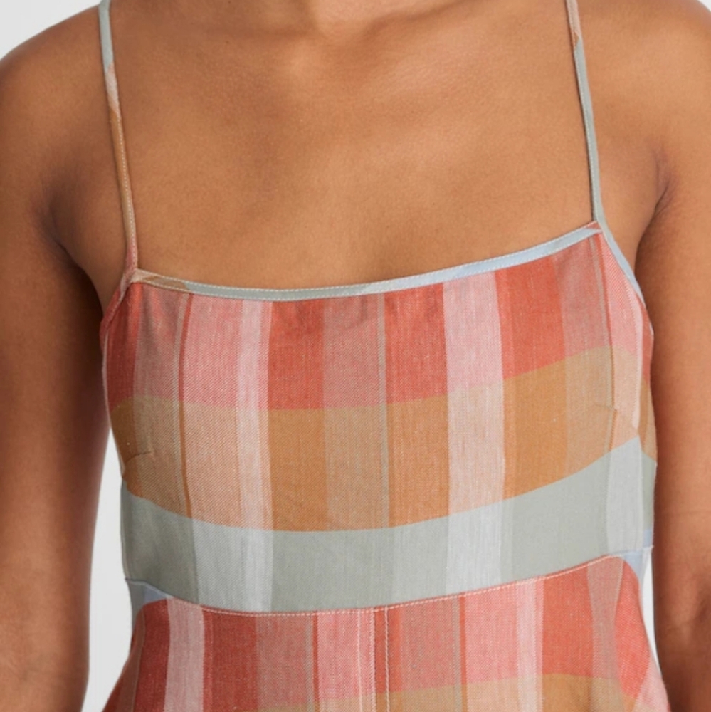 Madewell Empire-Waist Midi Dress in Plaid NV473 Size XXS NWT - Picture 4 of 12